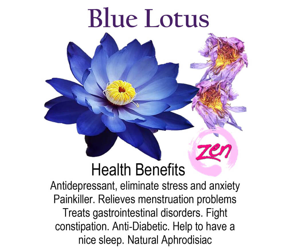 100% Natural Blue Lotus Powder Mood Enhancing Relieve Anxiety Aphrodisiac Effects Free Shipping